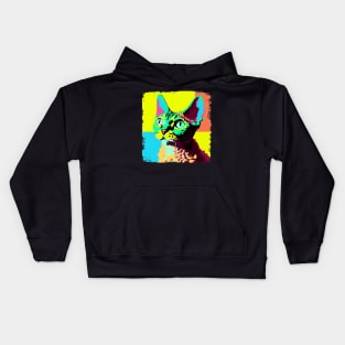 Devon Rex Pop Art - Cat Lover Gift Kids Hoodie